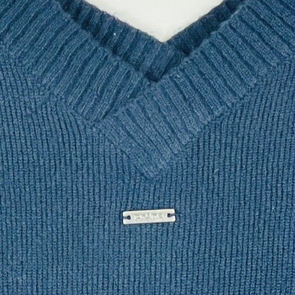 Prana Purple Tan Blue Striped Deep Plunge V-Neck Sweater Womens Sz Medium - Picture 6 of 7